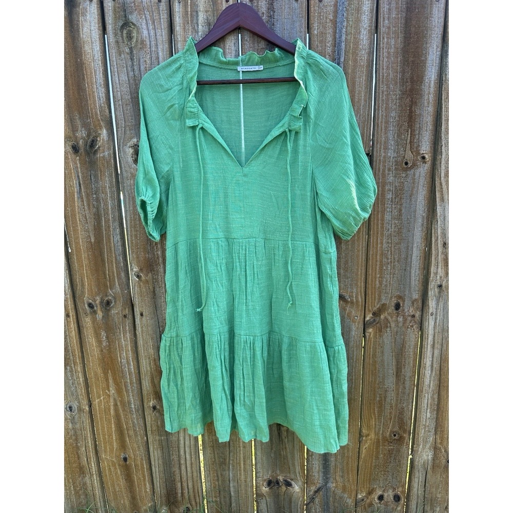 Staccato Green Ruffle‎ Dress Small